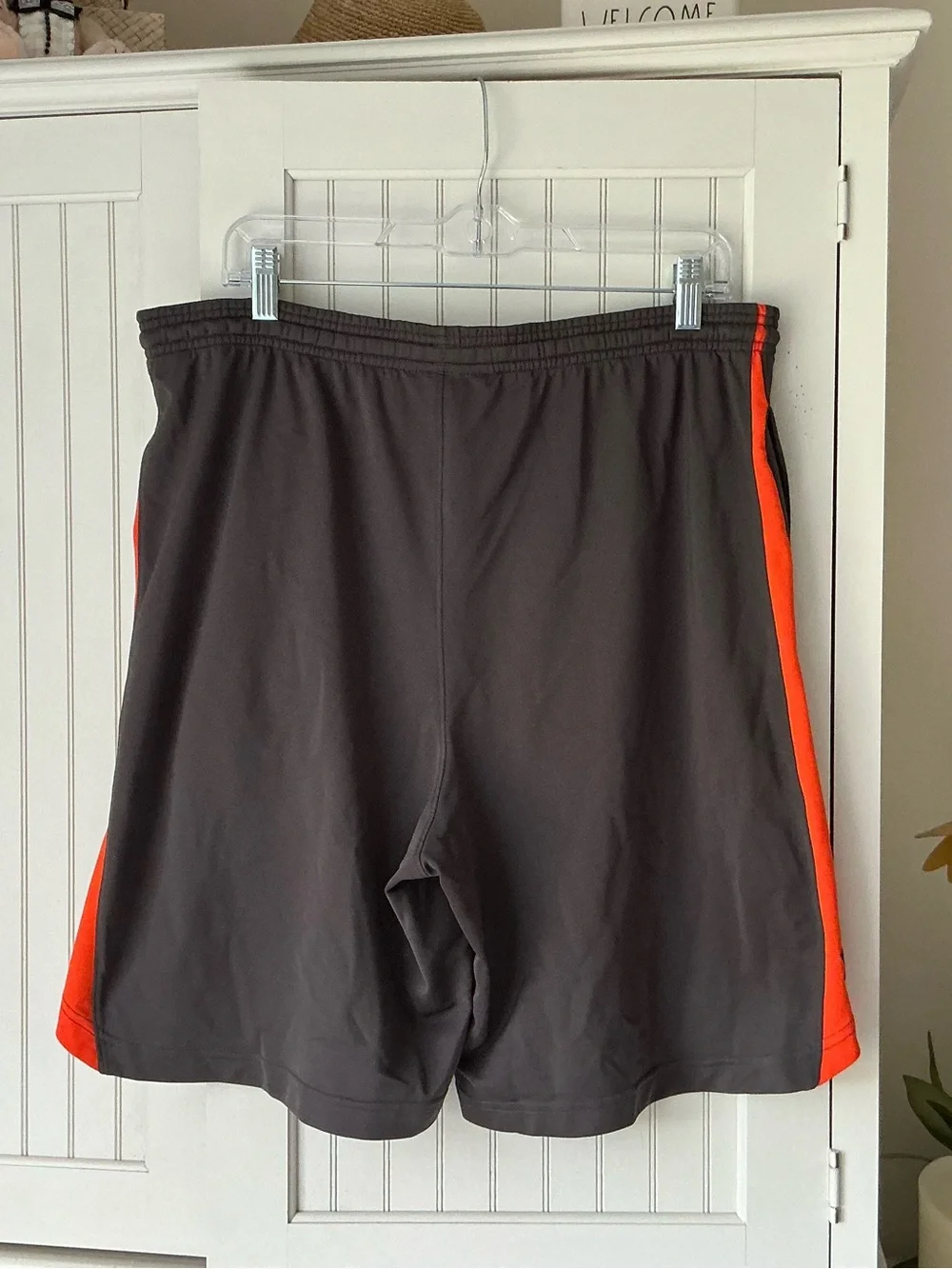 Men’s Grey & Orange Under Armour Athletic Shorts - Size L